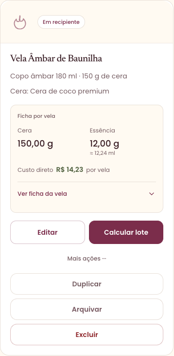 Tela do MyCandle usada neste passo a passo