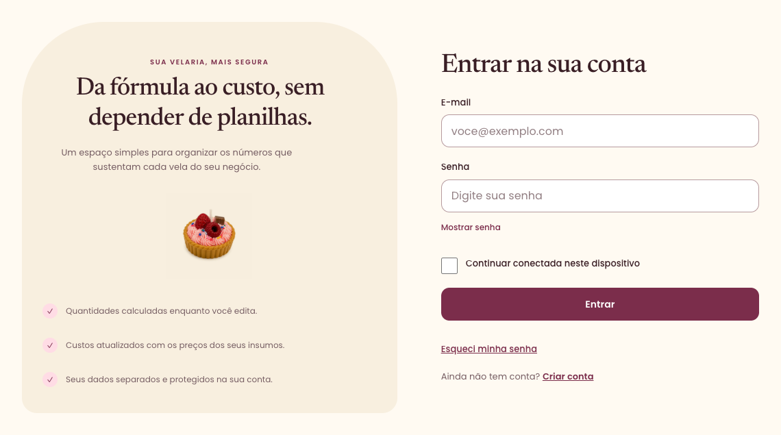 Tela do MyCandle usada neste passo a passo